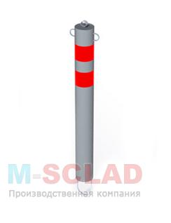 Стационарный парковочный столбик  ППС-1 (для установки в асфальт, грунт с пластиной и скобой для бетонирования)